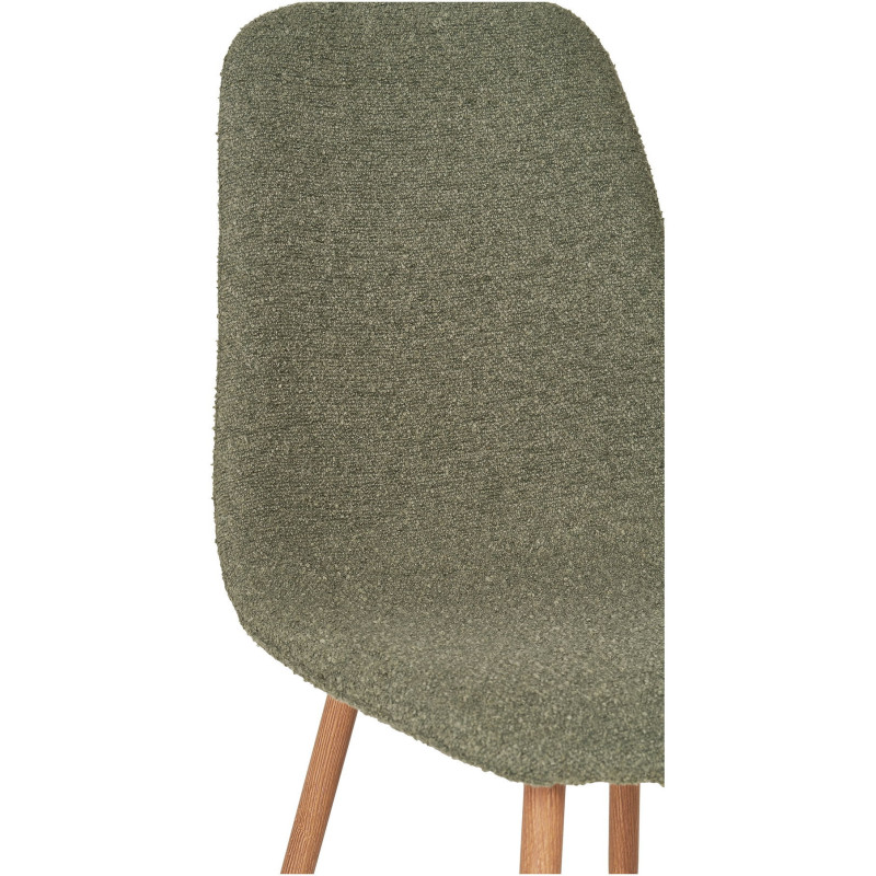 Chaise moderne bouclette Tissu Vert foncé Bouclé Métal Naturel Effet bois Stockholm (Lot de 2) - 6