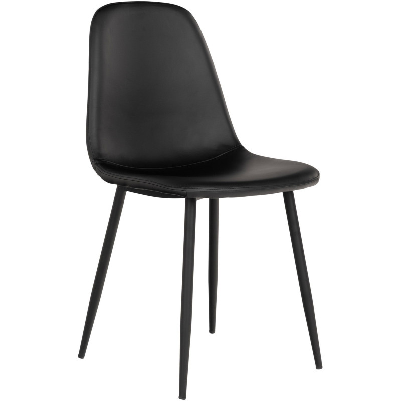 Chaise moderne Polyuréthane Noir Métal Noir Stockholm (Lot de 2) - 1