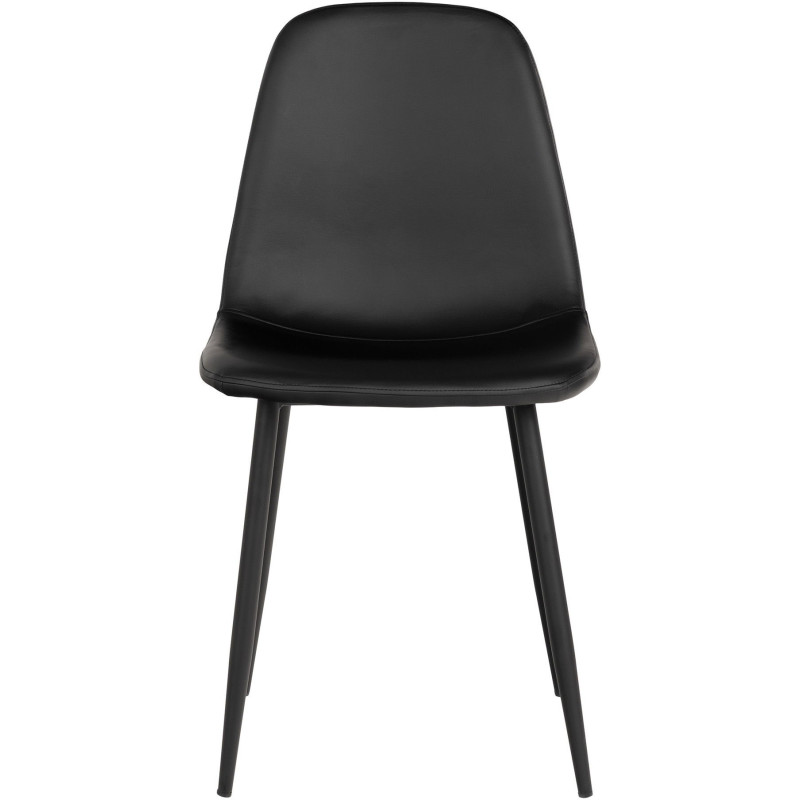 Chaise moderne Polyuréthane Noir Métal Noir Stockholm (Lot de 2) - 3