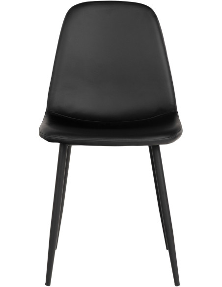 Chaise moderne Polyuréthane Noir Métal Noir Stockholm (Lot de 2) - 3
