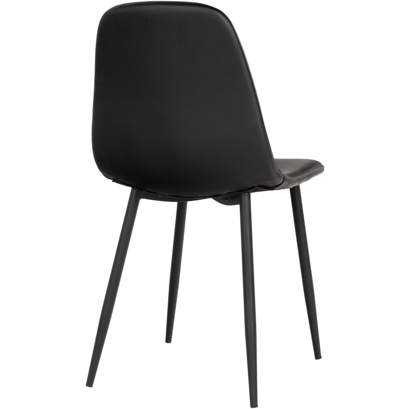 Chaise moderne Polyuréthane Noir Métal Noir Stockholm (Lot de 2) - 5