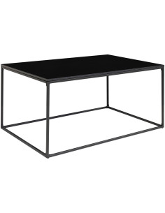 Table basse moderne Rectangulaire Métal Panneau de particules Feuille de mélamine Noir Vita - 1