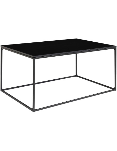 Table basse moderne Rectangulaire Métal Panneau de particules Feuille de mélamine Noir Vita - 1
