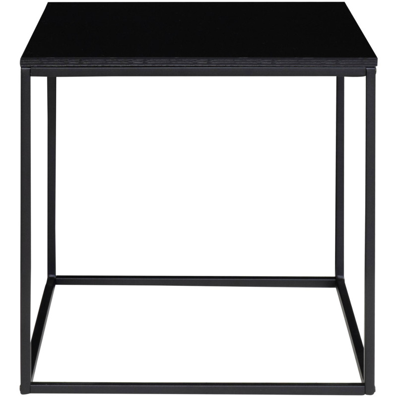 Table d'appoint moderne Carrée Métal Panneau de particules Feuille de mélamine Noir Vita - 5