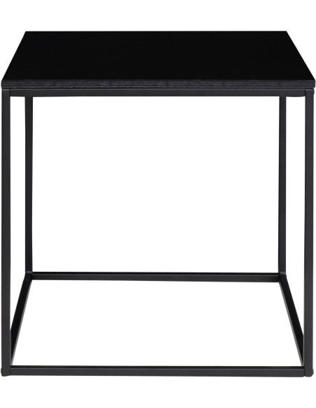 Table d'appoint moderne Carrée Métal Panneau de particules Feuille de mélamine Noir Vita - 5