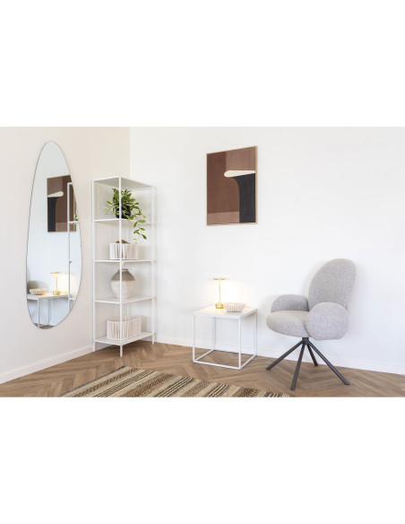 Table d'appoint moderne Carrée Métal Panneau de particules Feuille de mélamine Blanc Vita - 2