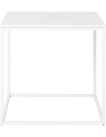 Table d'appoint moderne Carrée Métal Panneau de particules Feuille de mélamine Blanc Vita - 3