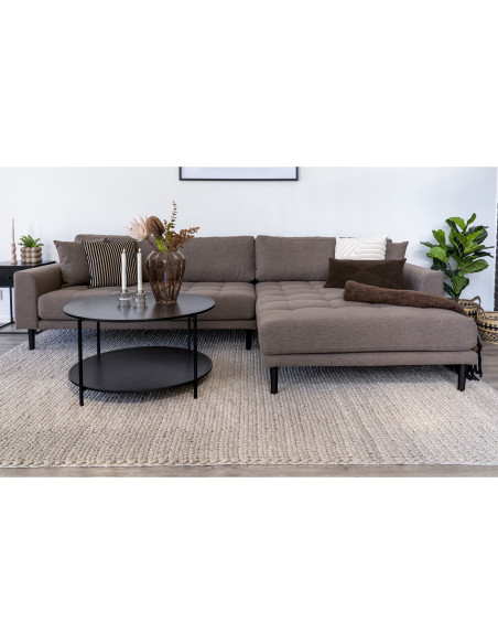 Table basse moderne Ronde 1 étagère Métal Panneau de particules Feuille de mélamine Noir Vita - 2