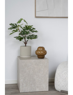 Table basse moderne Carrée Bois MDF Papier décoratif Beige Effet marbre Prague - 1 2