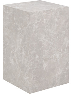 Table d'appoint moderne Carrée Bois MDF Papier décoratif Beige Effet marbre Prague - 1