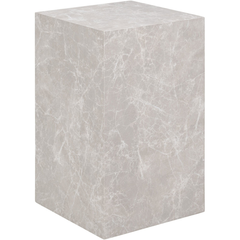 Table d'appoint moderne Carrée Bois MDF Papier décoratif Beige Effet marbre Prague - 1