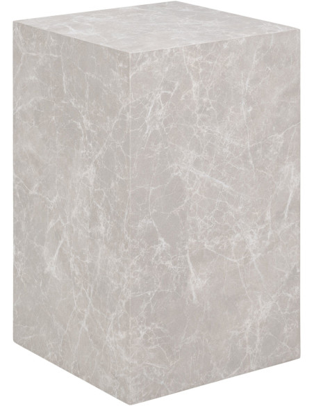 Table d'appoint moderne Carrée Bois MDF Papier décoratif Beige Effet marbre Prague - 1