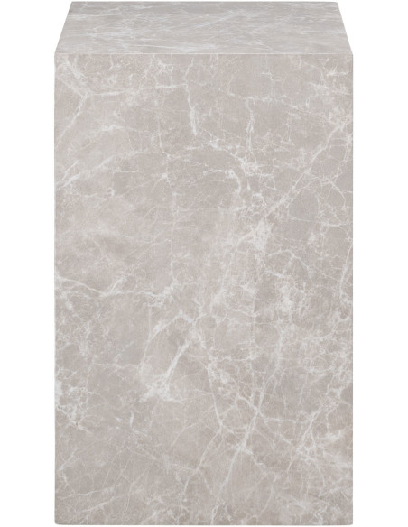 Table d'appoint moderne Carrée Bois MDF Papier décoratif Beige Effet marbre Prague - 3