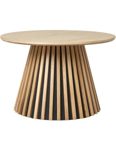 Table basse moderne Ronde Bois MDF Naturel Effet chêne Osaka - 1