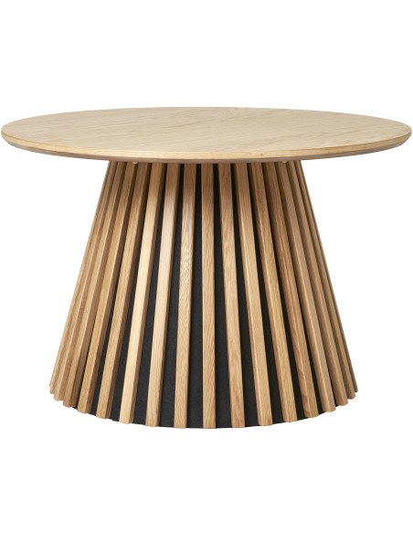 Table basse moderne Ronde Bois MDF Naturel Effet chêne Osaka - 1