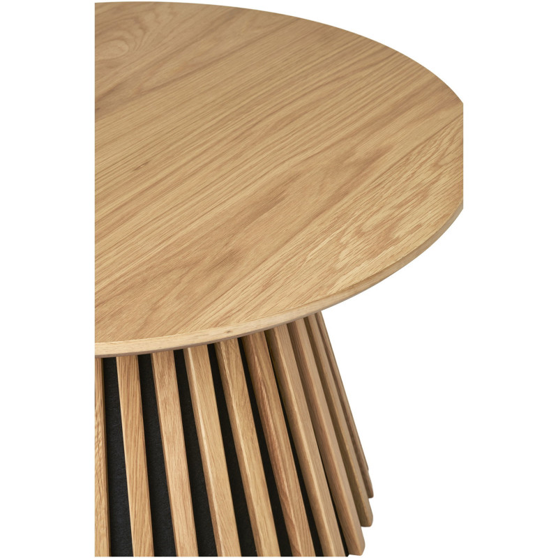 Table basse moderne Ronde Bois MDF Naturel Effet chêne Osaka - 5