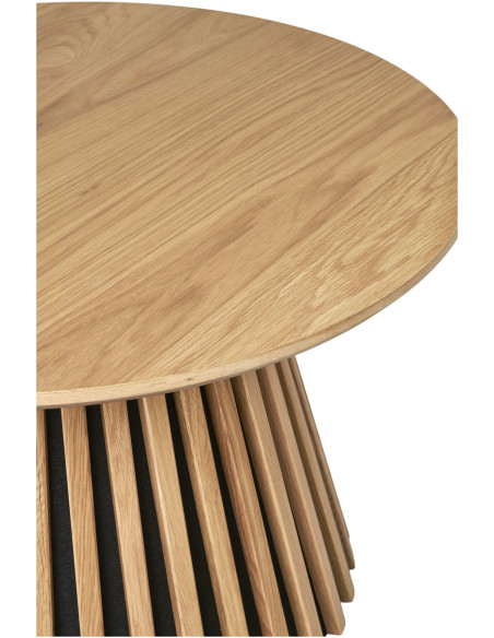 Table basse moderne Ronde Bois MDF Naturel Effet chêne Osaka - 5
