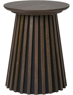 Table d'appoint moderne Ronde Bois MDF Marron Effet chêne Osaka - 1