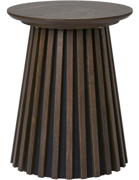 Table d'appoint moderne Ronde Bois MDF Marron Effet chêne Osaka - 1