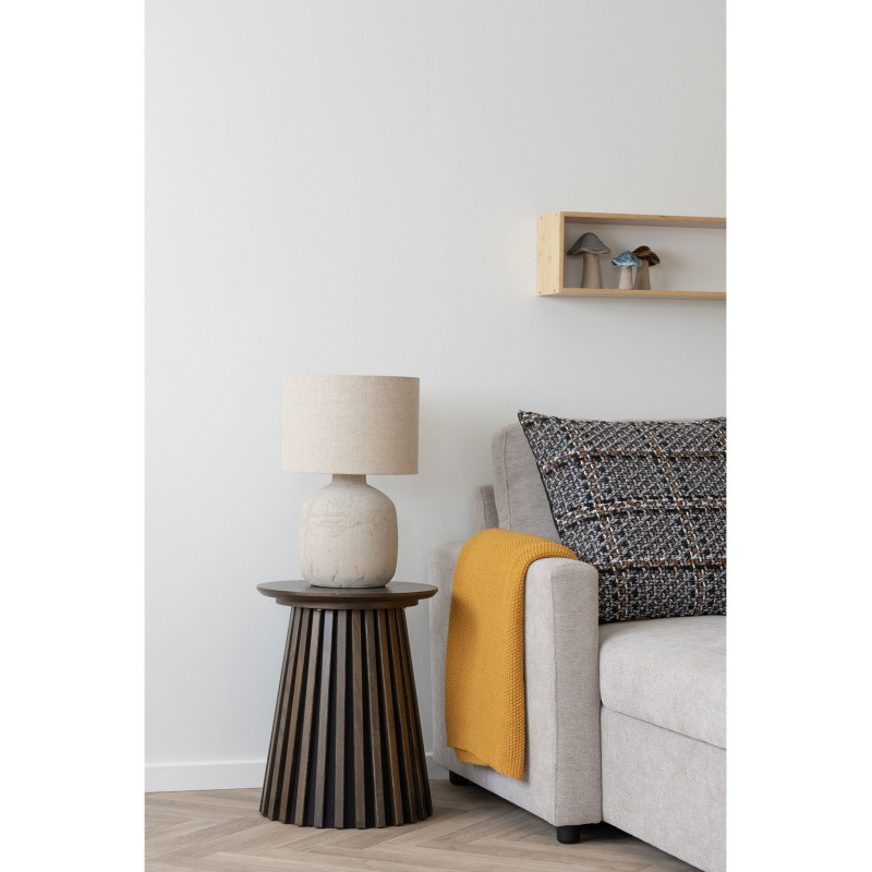 Table d'appoint moderne Ronde Bois MDF Marron Effet chêne Osaka - 2