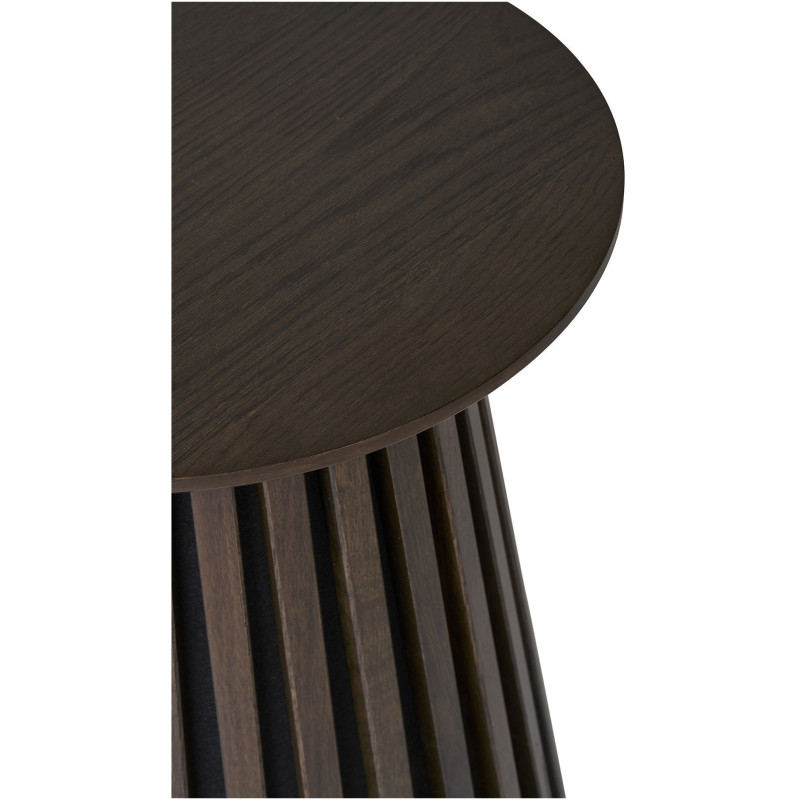 Table d'appoint moderne Ronde Bois MDF Marron Effet chêne Osaka - 5
