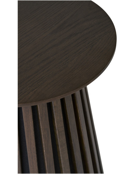 Table d'appoint moderne Ronde Bois MDF Marron Effet chêne Osaka - 5