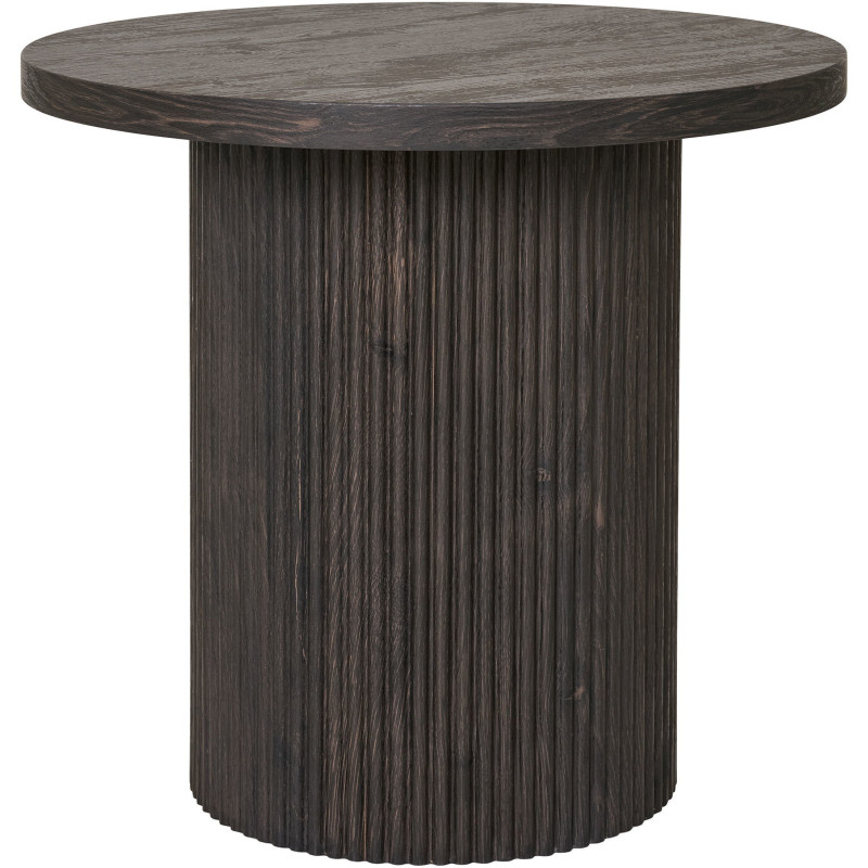 Table d'appoint moderne Ronde Bois MDF Papier décoratif Marron foncé Noir Boavista - 1