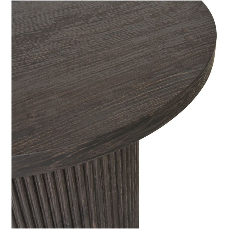 Table d'appoint moderne Ronde Bois MDF Papier décoratif Marron foncé Noir Boavista - 3