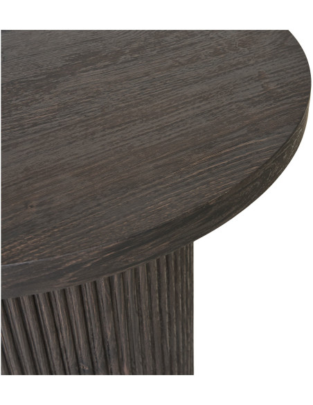 Table d'appoint moderne Ronde Bois MDF Papier décoratif Marron foncé Noir Boavista - 3