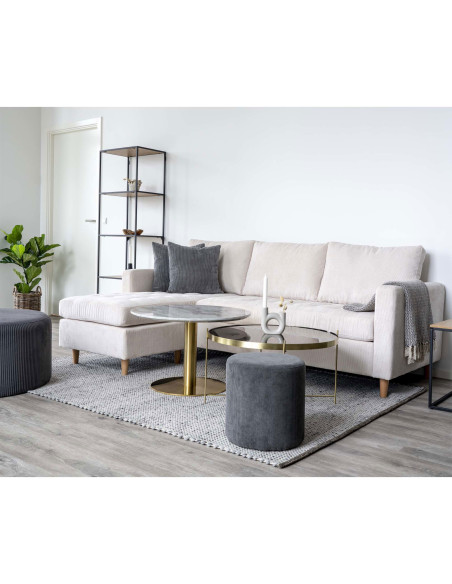 Table basse moderne Ronde Métal Doré Effet laiton Verre Venezia - 6