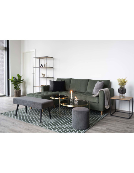 Table basse moderne Ronde Métal Doré Effet laiton Verre Venezia - 7