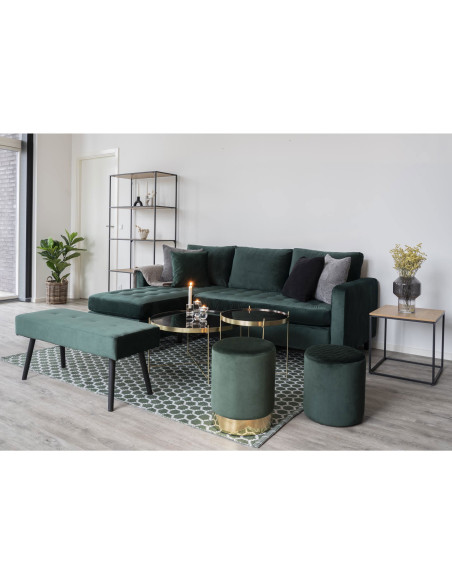 Table basse moderne Ronde Métal Doré Effet laiton Verre Venezia - 8