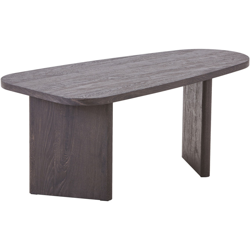 Table basse moderne Ovale Bois MDF Papier décoratif Marron foncé Melo - 1