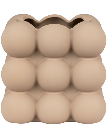 Cache pot moderne Boules Carré 13 cm Céramique Marron Nyborg - 3