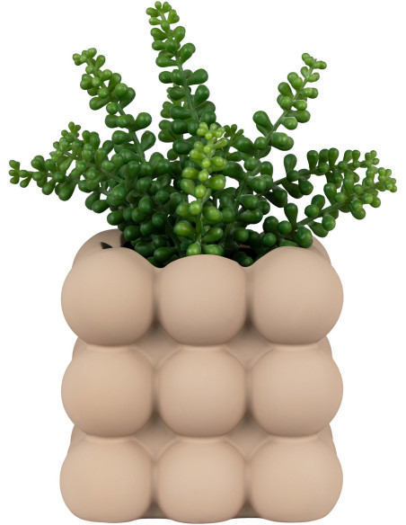 Cache pot moderne Boules Carré 13 cm Céramique Marron Nyborg - 4