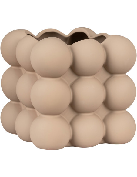 Cache pot moderne Boules Carré 13 cm Céramique Marron Nyborg - 1