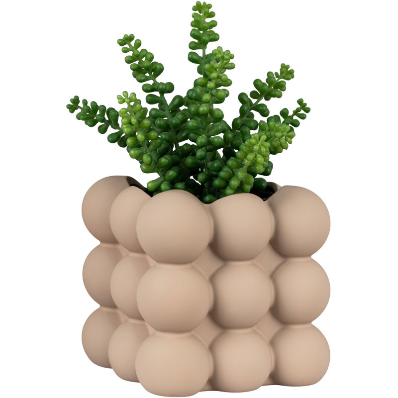 Cache pot moderne Boules Carré 13 cm Céramique Marron Nyborg - 5