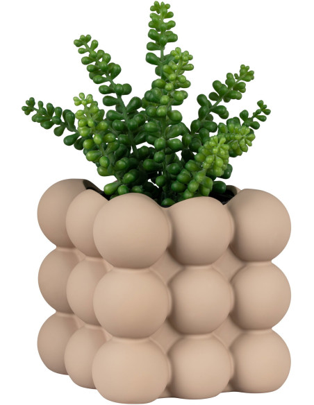 Cache pot moderne Boules Carré 13 cm Céramique Marron Nyborg - 5