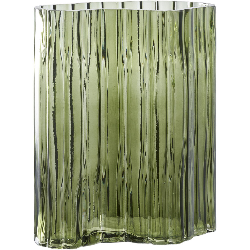 Vase moderne plat Irrégulier Hauteur 26 cm Verre Vert fumé Vejle - 3