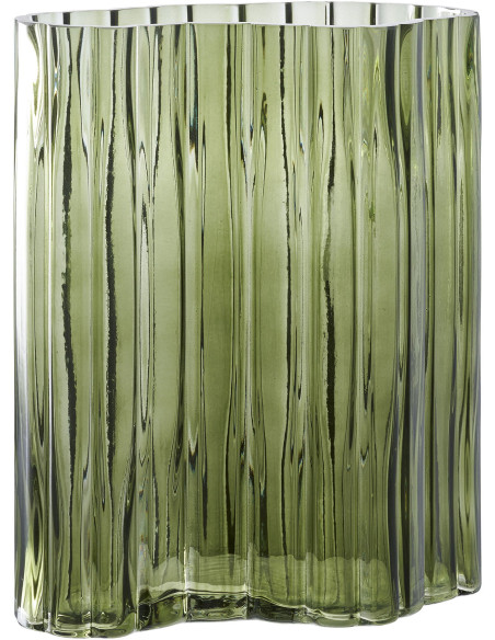 Vase moderne plat Irrégulier Hauteur 26 cm Verre Vert fumé Vejle - 3