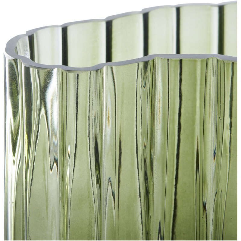 Vase moderne plat Irrégulier Hauteur 26 cm Verre Vert fumé Vejle - 4