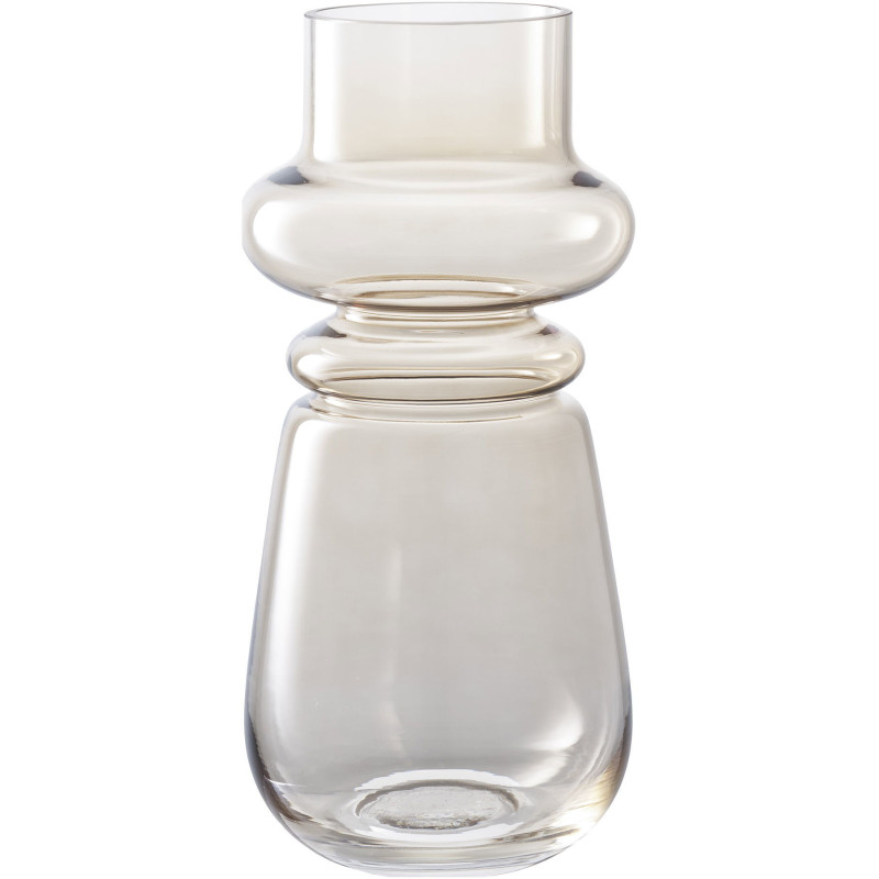 Vase design Rond Hauteur 31 cm Verre Marron fumé Ringe - 1