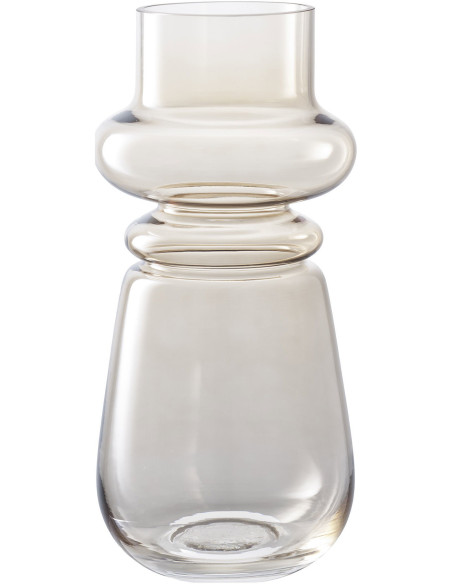 Vase design Rond Hauteur 31 cm Verre Marron fumé Ringe - 1