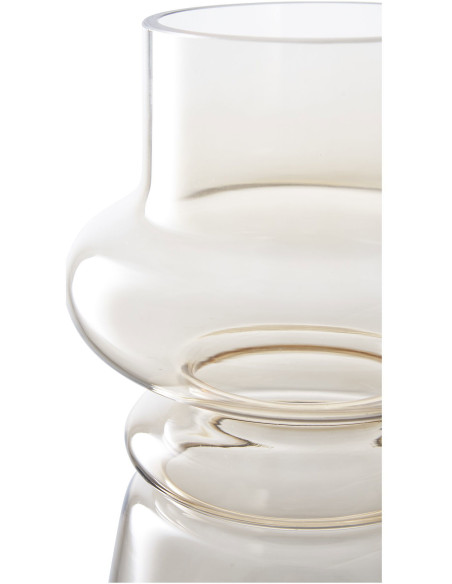 Vase design Rond Hauteur 31 cm Verre Marron fumé Ringe - 3