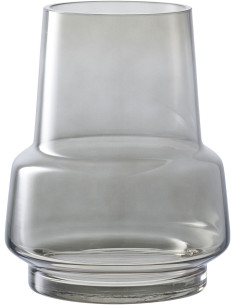 Vase moderne Rond Hauteur 19 cm Verre Gris fumé Odder - 1