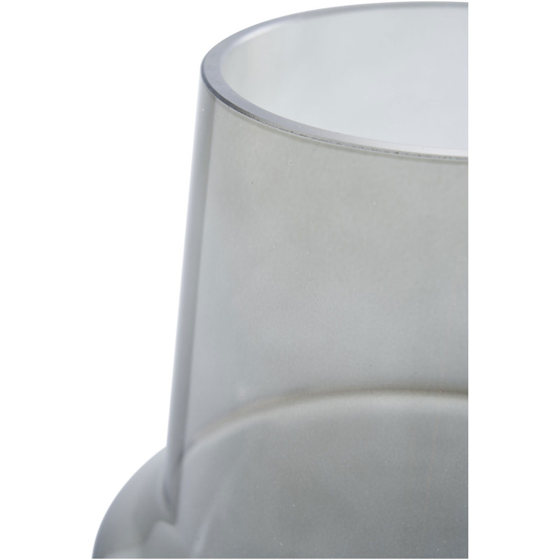 Vase moderne Rond Hauteur 19 cm Verre Gris fumé Odder - 3