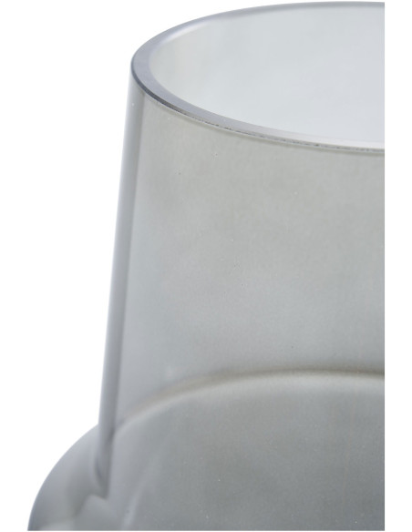 Vase moderne Rond Hauteur 19 cm Verre Gris fumé Odder - 3