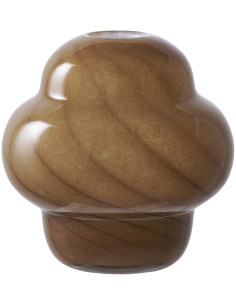 Vase original Rond Hauteur 17 cm Verre Marron Skive - 1