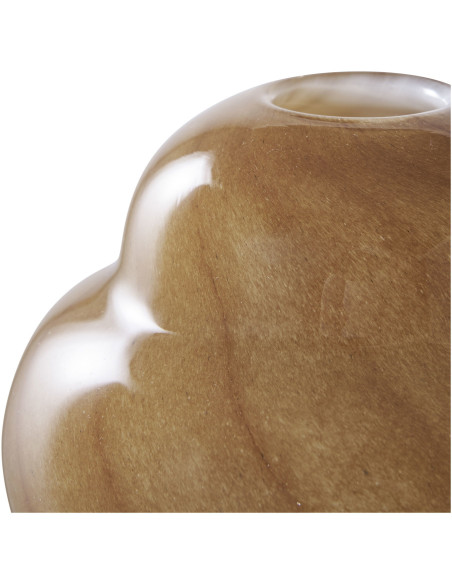 Vase original Rond Hauteur 17 cm Verre Marron Skive - 3