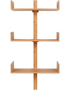 Étagère murale moderne 3 niveaux Bambou Naturel Villa - 1